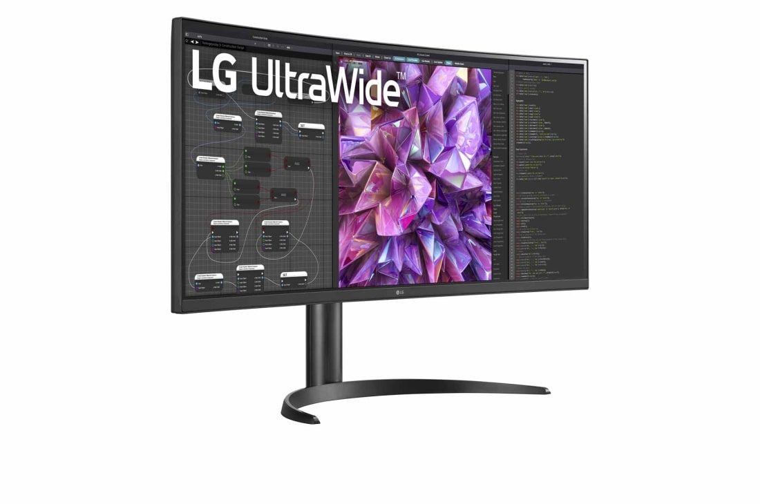 LG 34” Curved UltraWide QHD Monitor with HDR10, perspective view, 34WQ75C-B, thumbnail 4