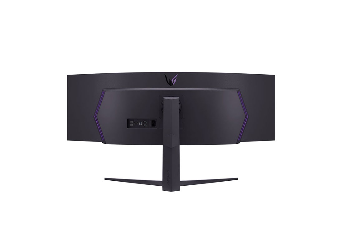 LG 2023 49inch UltraGear™ 240hz Curved Gaming Monitor, side view with lights on, 49GR85DC-B, thumbnail 6