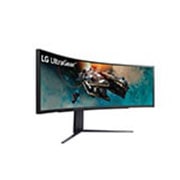 LG 2023 49inch UltraGear™ 240hz Curved Gaming Monitor, perspective view, 49GR85DC-B, thumbnail 4