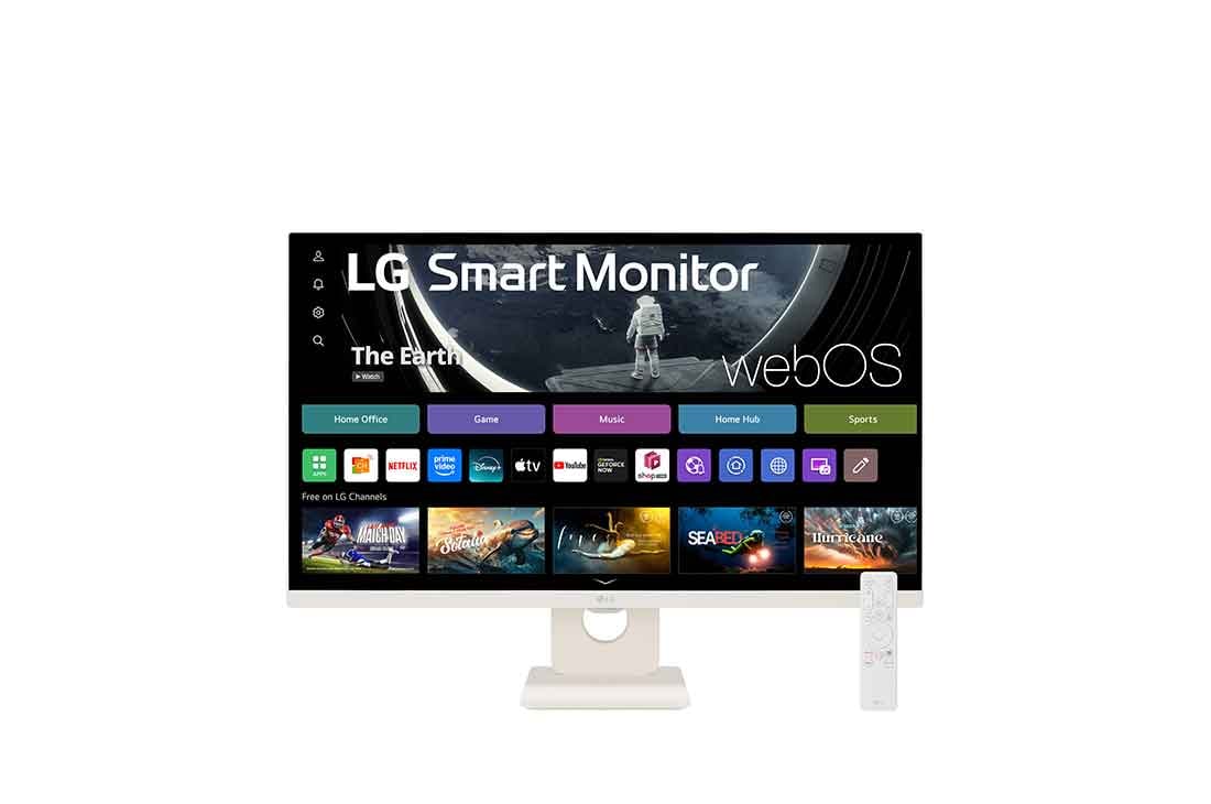 LG 2023 LG Smart Monitor - 27 inch, Full HD IPS Display, Front View, 27SR50F-W