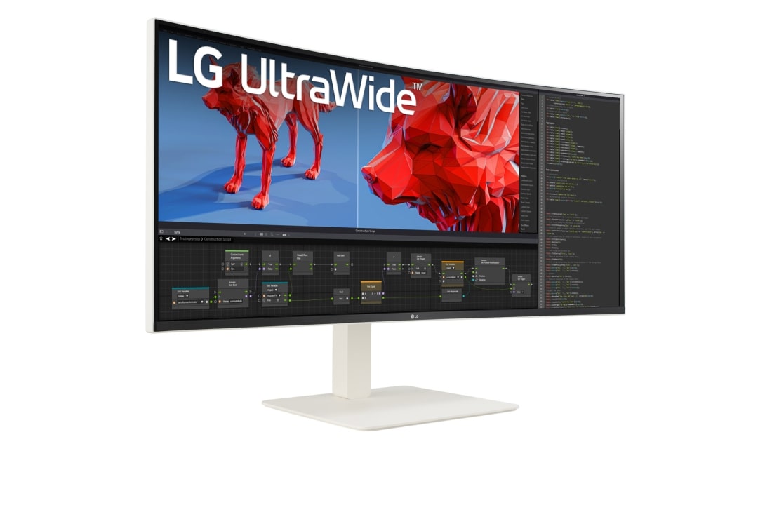 LG 2023 LG 38 inch UltraWide™ QHD+ Curved Monitor, +15 degree side view, 38WR85QC-W, thumbnail 4
