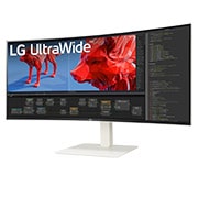 LG 2023 LG 38 inch UltraWide™ QHD+ Curved Monitor, -15 degree side view, 38WR85QC-W, thumbnail 2