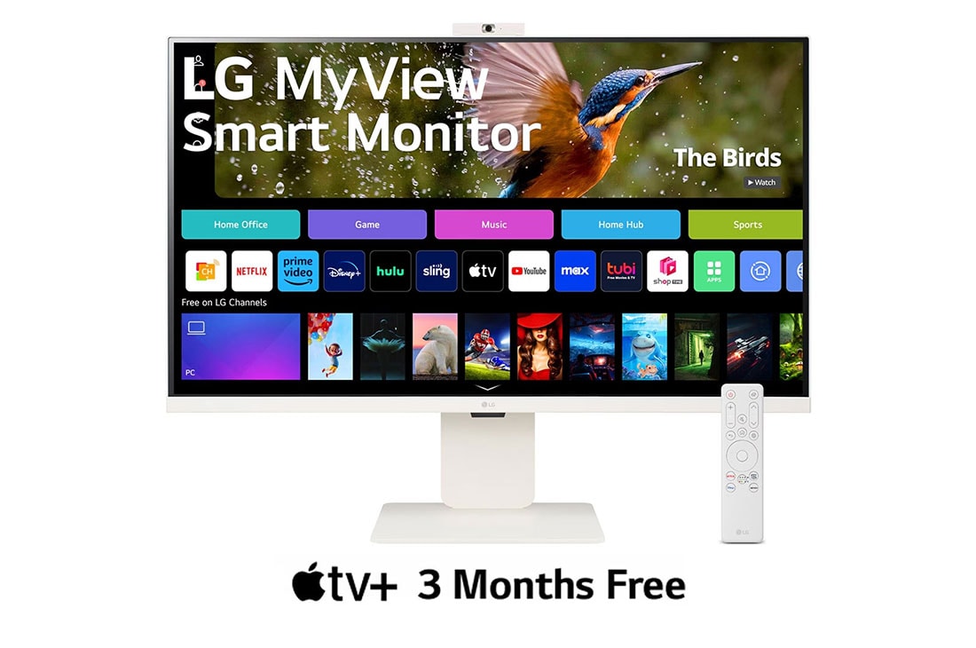 LG 2024 LG MyView 32” 4K UHD IPS Smart Monitor, webOS, Front view, 32SR85U-W