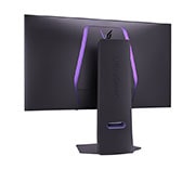 LG 32'' UltraGear™ Dual-Mode OLED gaming monitor | 4K UHD, Pixel Sound, rear perspective view with lights on, 32GS95UE-B, thumbnail 10