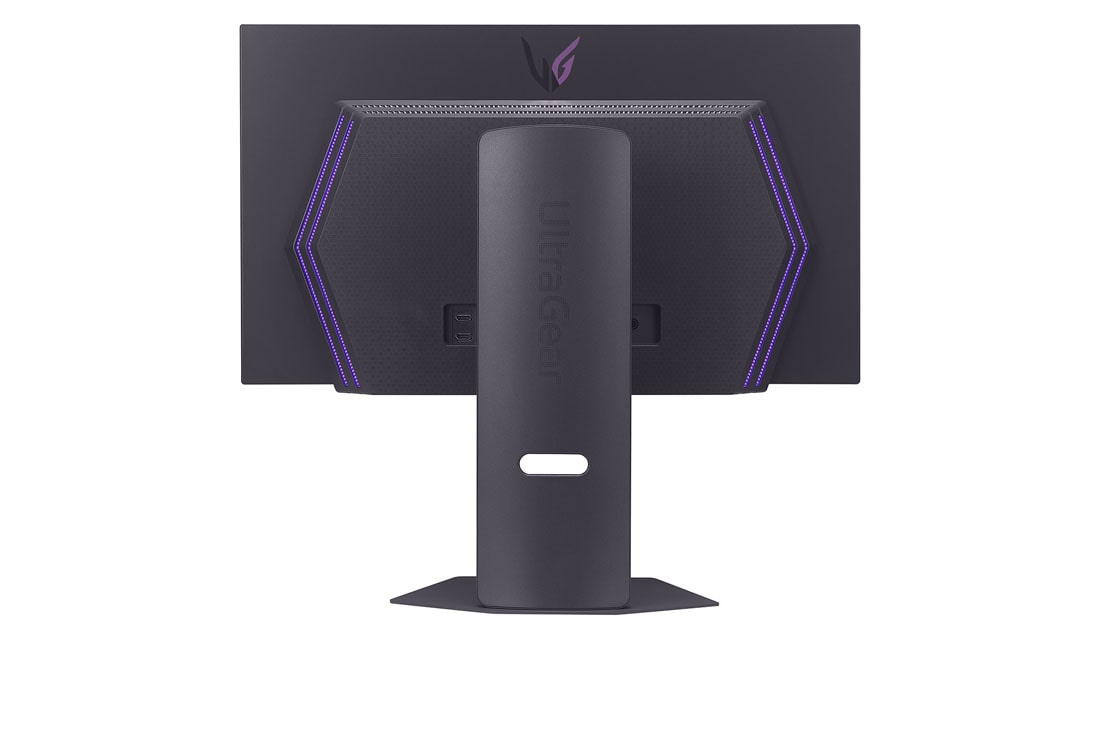 LG 27'' UltraGear™ OLED 480Hz QHD gaming monitor, 0.03ms (GtG), DP 2.1, DisplayHDR True Black 400, rear view with lights on, 27GX790A-B, thumbnail 5