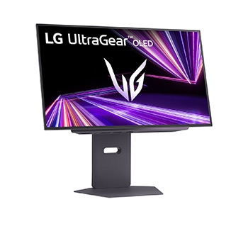 LG 27'' UltraGear™ OLED 480Hz QHD gaming monitor, 0.03ms (GtG), DP 2.1, DisplayHDR True Black 400, +15 degree side view of a tilted monitor, 27GX790A-B, thumbnail 9