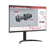 LG 31.5'' UHD 4K HDR monitor, 32BR55U-B, 2025, -15 degree side view, 32BR55U-B, thumbnail 2