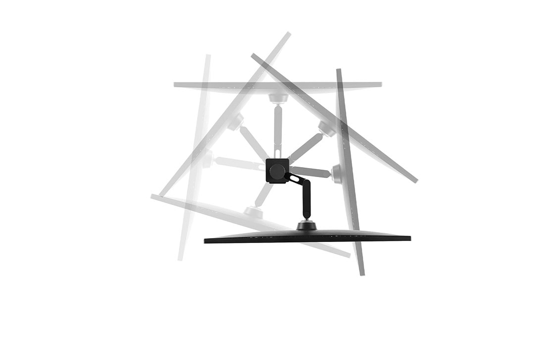 LG 31.5-inch UHD 4K Ergo IPS Monitor with DCI-P3, HDR10, USB-C, top view with monitor swiveled ± 280˚, 32UN880K-B, thumbnail 6