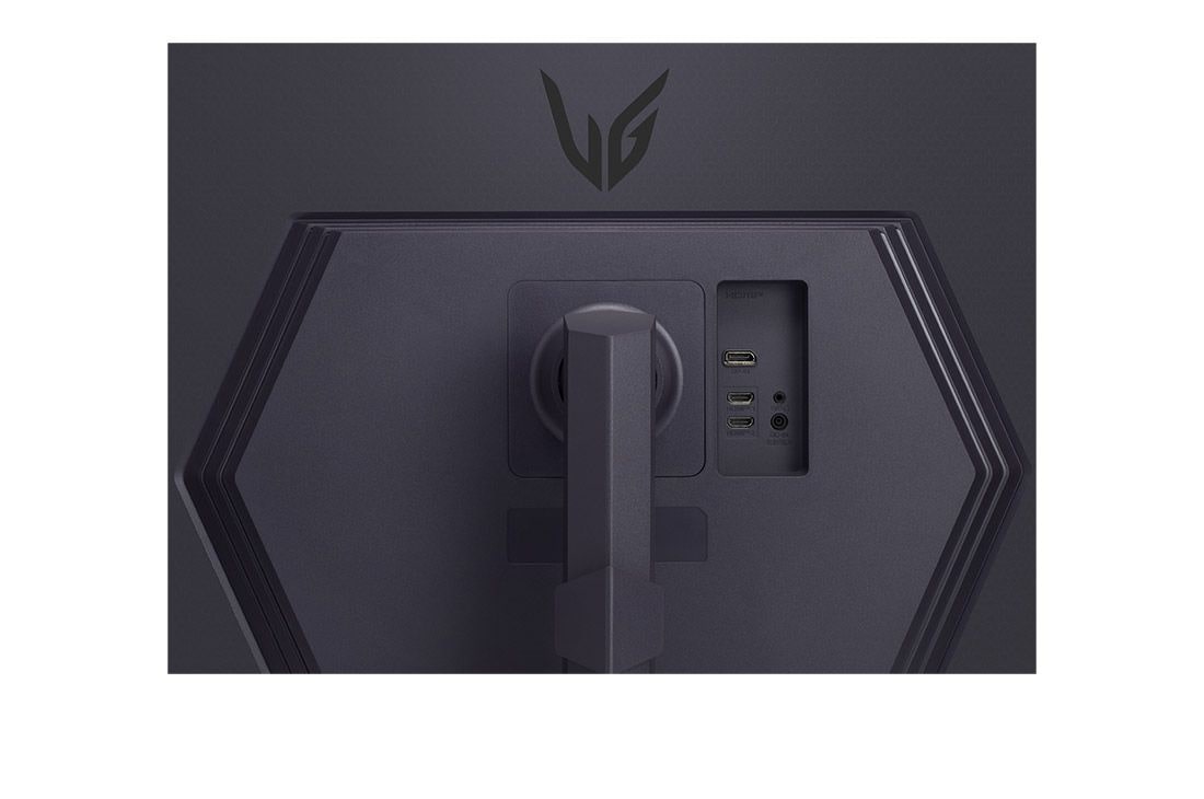 LG 32-inch UltraGear™ IPS Gaming Monitor with QHD 180Hz Refresh Rate, 1ms(GtG) Response Time, DisplayHDR™ 400, close-up view of ports, 32GS75Q-B, thumbnail 8