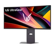 LG 34'' LG UltraGear™ OLED WQHD Curved Gaming Monitor, 160Hz, 1ms MBR, NVIDIA G-SYNC, -15 degree side view, 34G600A-B, thumbnail 2
