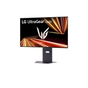 LG UltraGear™ 32'' GX8 OLED 4K Gaming Monitor, AMD FreeSync™ Premium Pro, DisplayHDR™ True Black 400, Glare Panel, -15 degree side view, 32GX850A-B, thumbnail 2