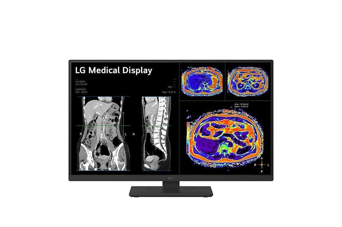 LG 27'' LG 8MP IPS Clinical Review Monitor, Focus View Mode, Dual Controller & KVM Switch, front view low position, 27HS713C-B, thumbnail 4