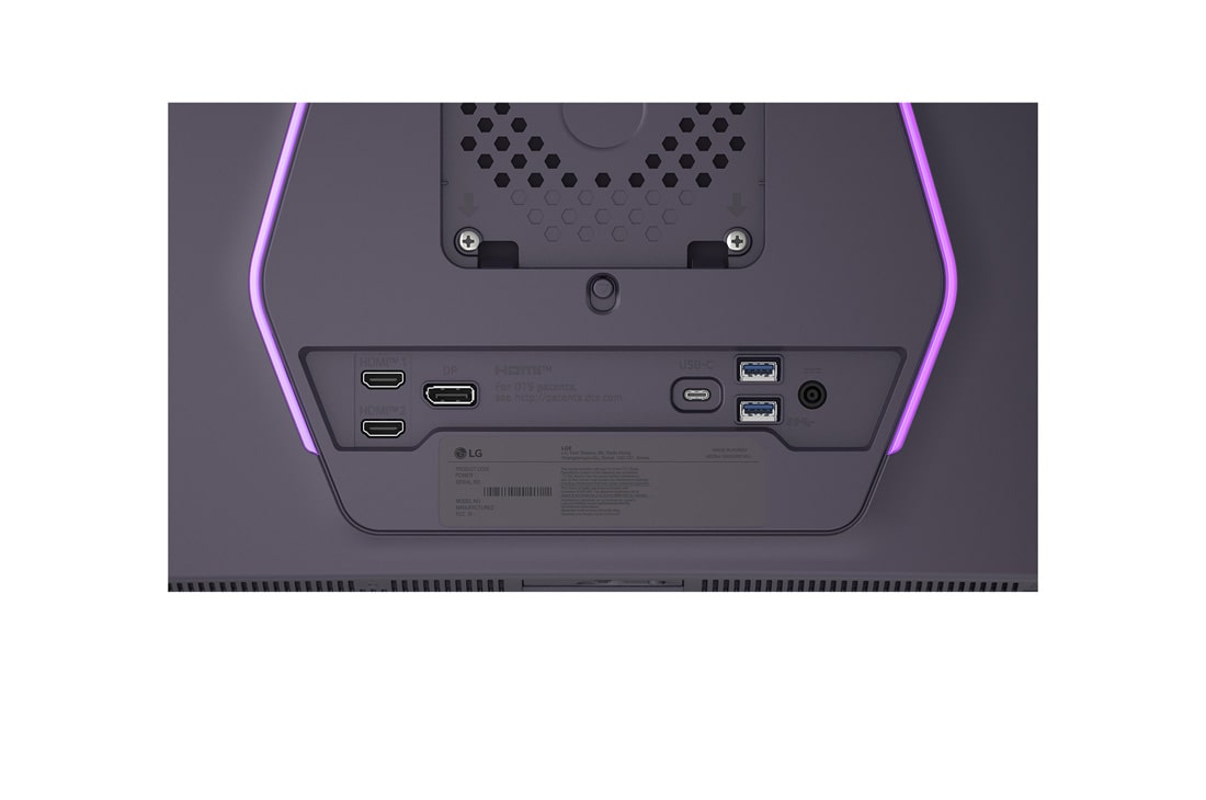 LG 27'' LG UltraGear™ QHD 540Hz 4th Gen Tandem OLED Gaming Monitor with Dual-Mode, close-up view of ports, 27GX790B-B, thumbnail 15