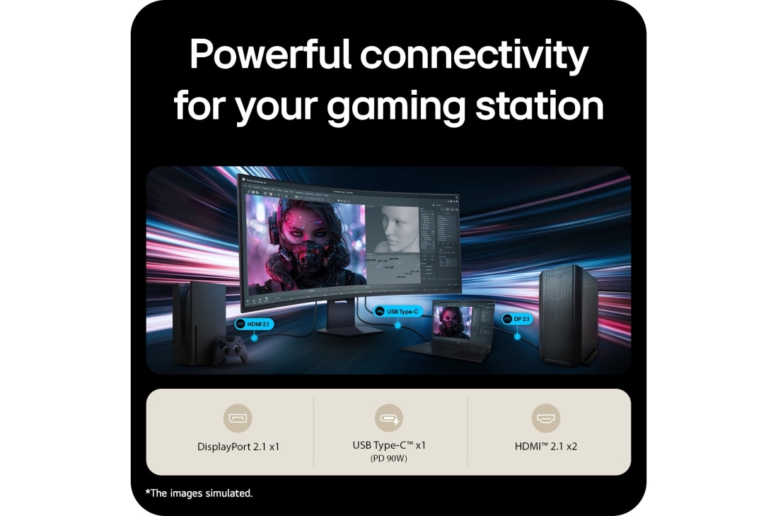 LG 52 inch UltraGear evo G9, The World’s Largest 5K2K 240Hz Gaming Monitor, Rear view of a 52-inch UltraGear evo G9, 5K2K 240Hz Gaming Monitor (52G930B), 52G930B-B, thumbnail 11