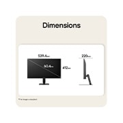 LG 24-inch LG Monitor U4, IPS Full HD 144Hz Monitor, LG FHD monitor front and side view with product dimensions displayed in millimeters., 24U411B-B, thumbnail 12