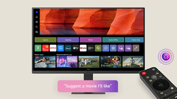 LG Smart Monitor featuring AI Voice ID that recognizes individual voices to provide personalized profiles and tailored content recommendations.