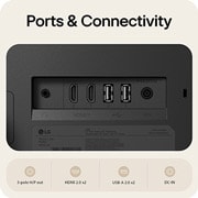 LG 24-inch LG Smart Monitor AI U5s, Full HD IPS Monitor for Streaming with webOS, Rear ports of LG Smart Monitor showing HDMI 2.0, USB-A 2.0, headphone out, and DC-IN connectivity options., 24U511SB-B, thumbnail 12