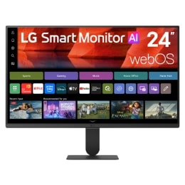Front view of LG Smart Monitor with slim bezel design and clean display layout.2