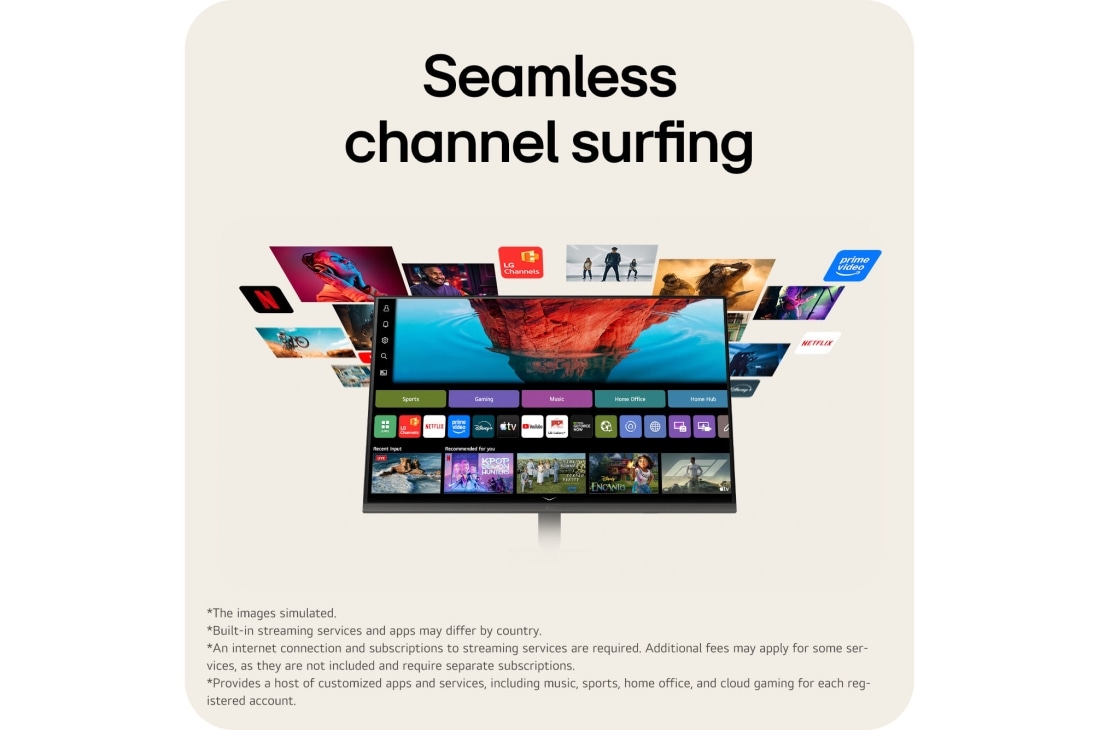 LG 31.5-inch LG Smart Monitor AI U7s, UHD Monitor for Streaming with webOS, LG Smart Monitor with streaming apps interface., 32U701SB-B, thumbnail 5