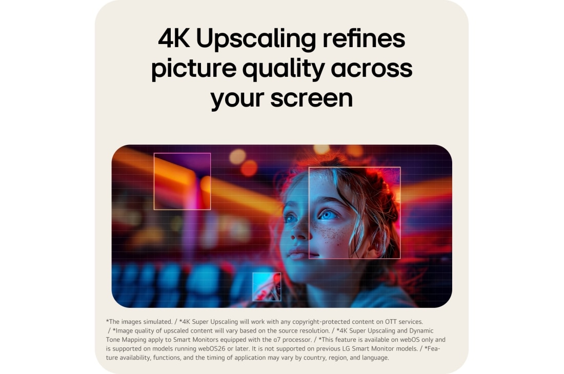 LG 31.5-inch LG Smart Monitor AI U7s, UHD Monitor for Streaming with webOS, Close-up portrait with vivid colors and enhanced detail., 32U701SB-B, thumbnail 7