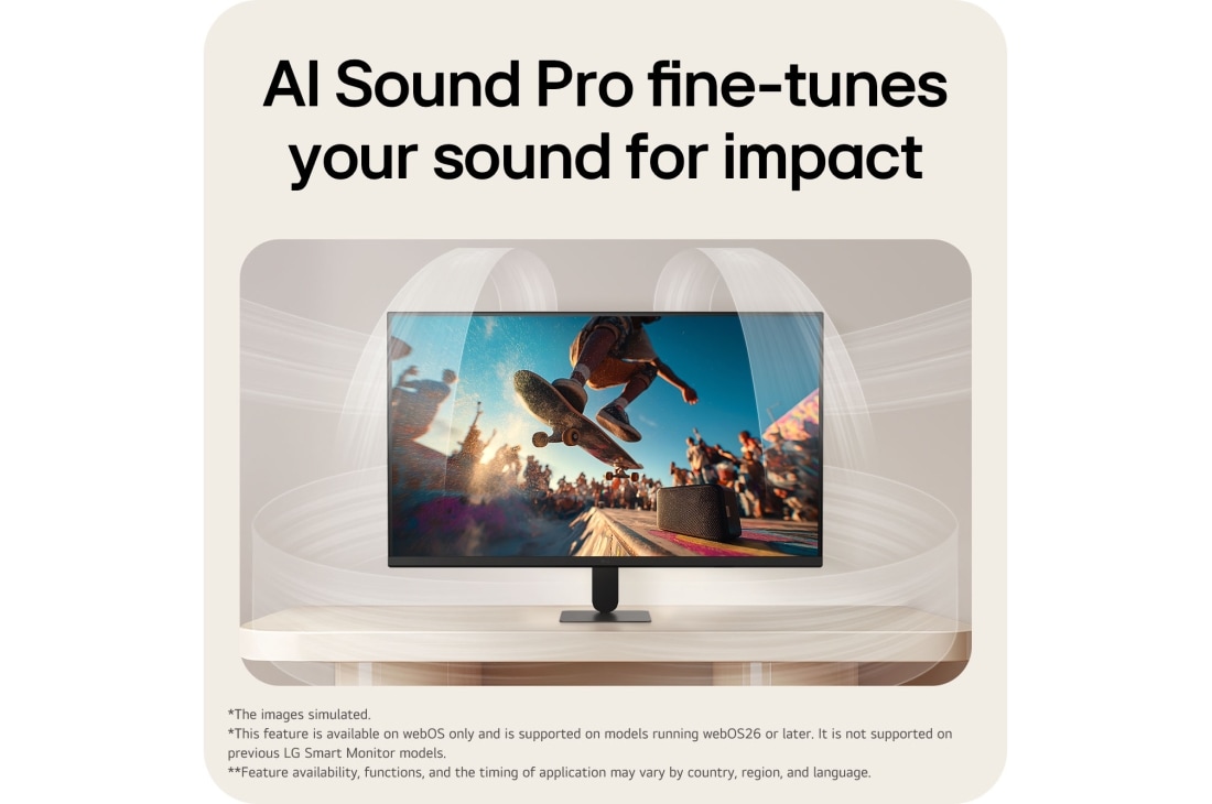 LG 31.5-inch LG Smart Monitor AI U7s, UHD Monitor for Streaming with webOS, LG Smart Monitor with immersive audio visualization., 32U701SB-B, thumbnail 9