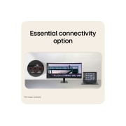 LG 34-inch UltraWide, WQHD Curved (1800R) 120Hz Monitor, LG UltraWide Curved monitor connected to laptop with DisplayPort and HDMI ports highlighted., 34U601B-B, thumbnail 7