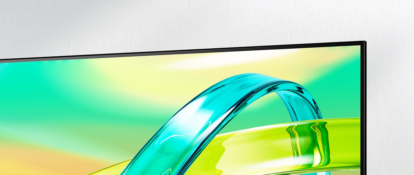 Close-up of monitor highlighting ultra-thin bezel and virtually borderless design.