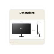LG 32-inch LG Monitor U4, Full HD 120Hz Monitor, LG monitor dimensions diagram showing width, height, depth, and 31.5-inch screen size measurements., 32U401B-B, thumbnail 11