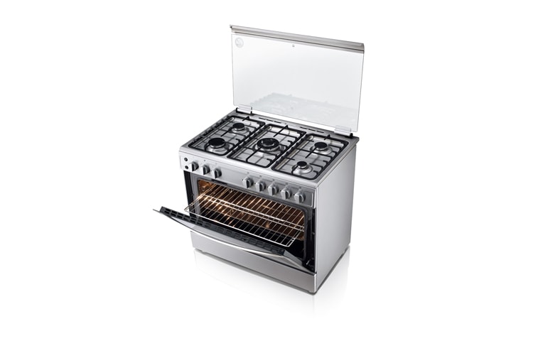 LG Gas Cooker, 5 Cook Zones, Dual Heating, Catalytic Cleaning, Full Safety, LF98V00S, thumbnail 1