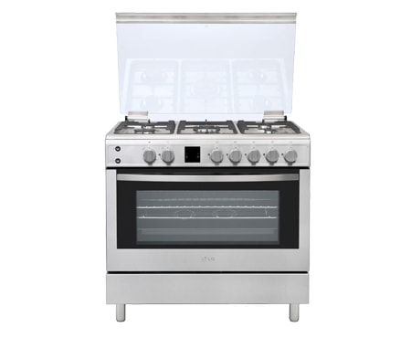 LG Gas Cooker, 5 Cook Zones, Dual Heating, Removable Door Glass, Catalytic Cleaning, LF98V05S, thumbnail 1