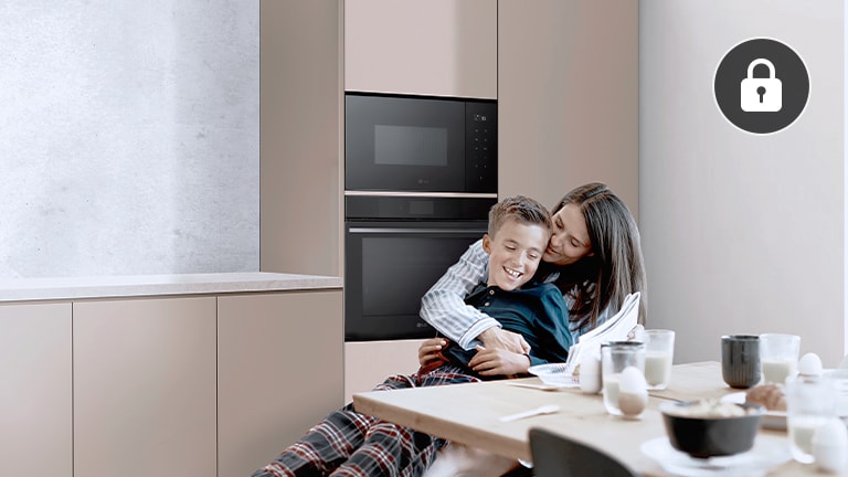 Mother and child spending safe time in the kitchen