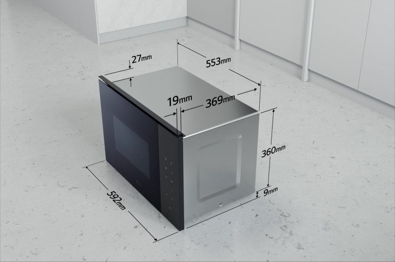 Dimensions of built-in microwave oven