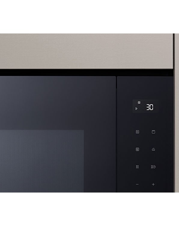 White LED display of Built-in microwave oven.