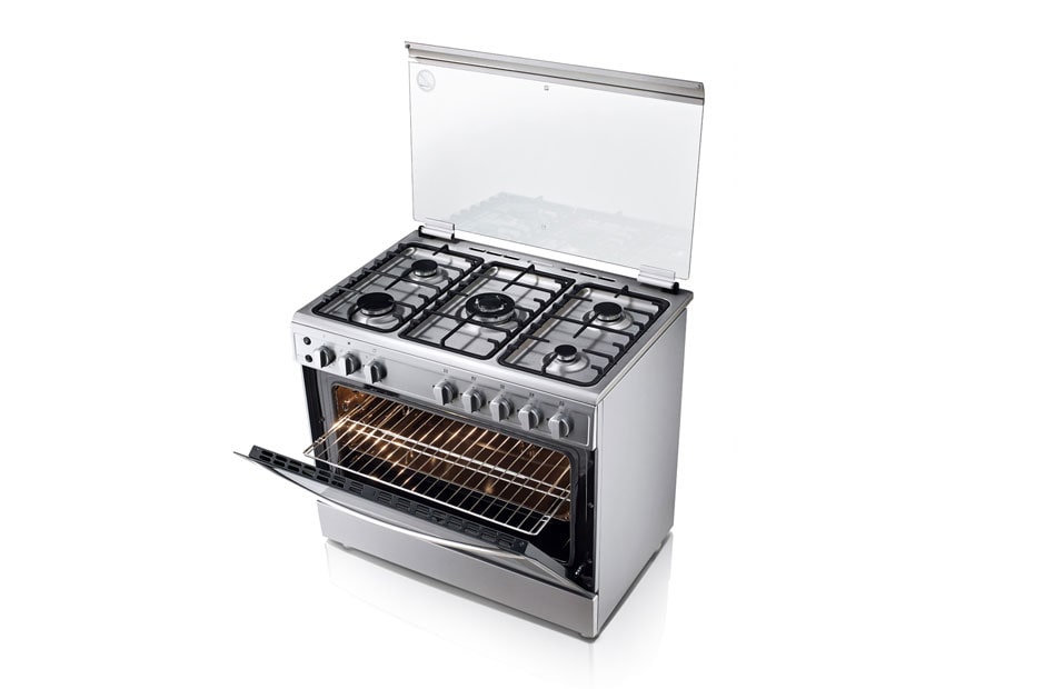 LG Gas Cooker, 5 Cook Zones, Dual Heating, Catalytic Cleaning, Full Safety, LF98V00S