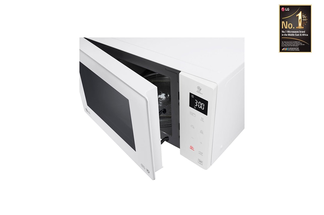 LG 1000W Smart Inverter Microwave Oven with EasyClean, top perspective view, MS2336GIH, thumbnail 4