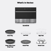 LG 38L SolarDOM™ Microwave Oven, featuring Air Fry Mode and Dual Heating, What's in the box —  SolarDOM™​​ oven with included accessories: Metal Tray, Low Rack, High Rack, Steam Water Bowl (Crisp Tray), Steam Plate, Steam Cover, {Rotisserie, and Handle}., MA3885SPS, thumbnail 14