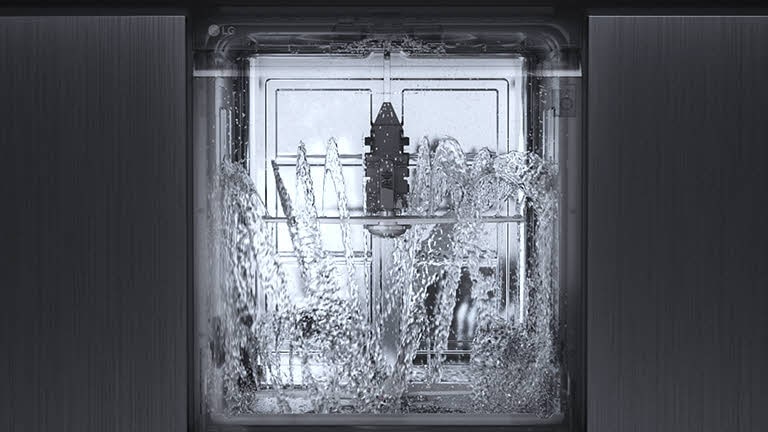 It shows how to wash in two modes at the same time inside the dishwasher.