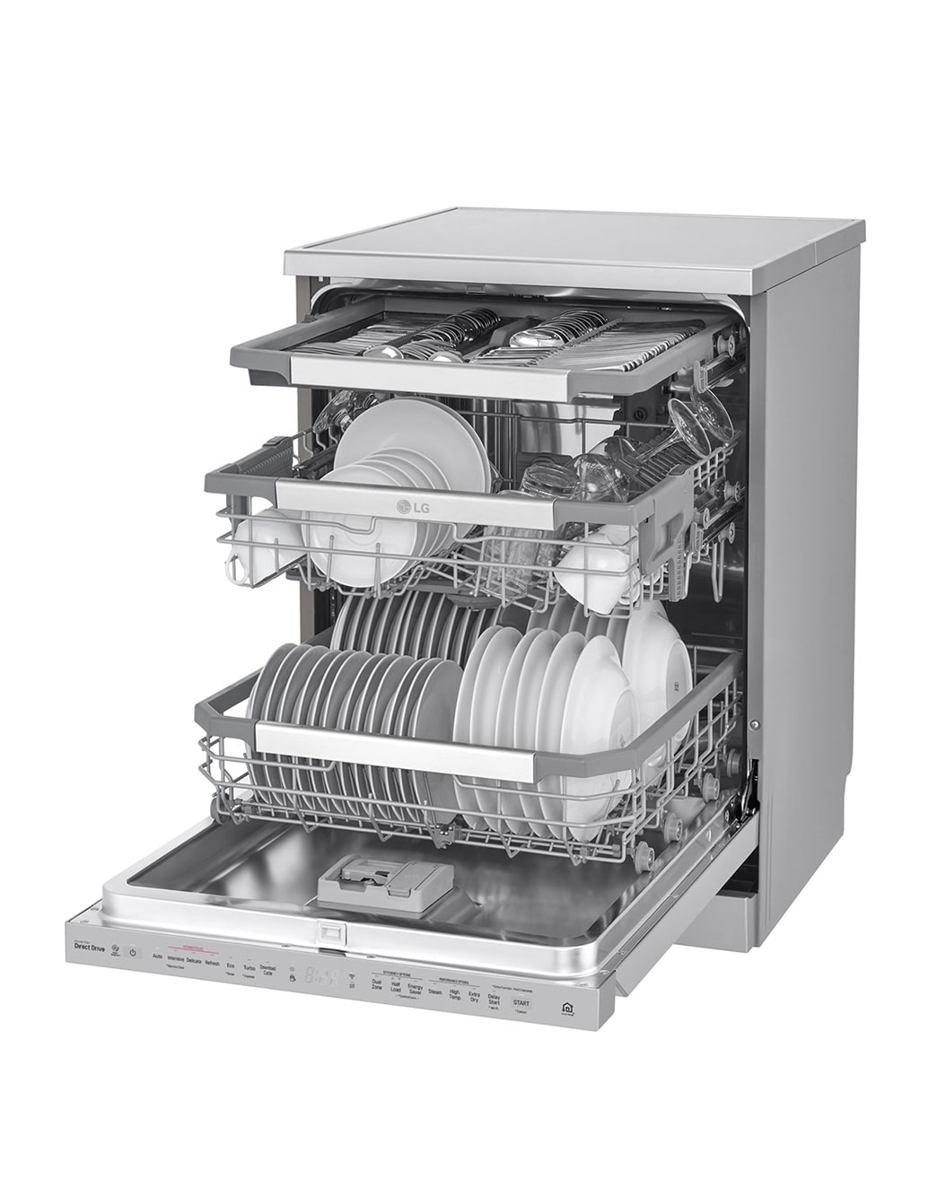 LG QuadWash™ Steam Dishwasher, 14 Place Settings, EasyRack™ Plus