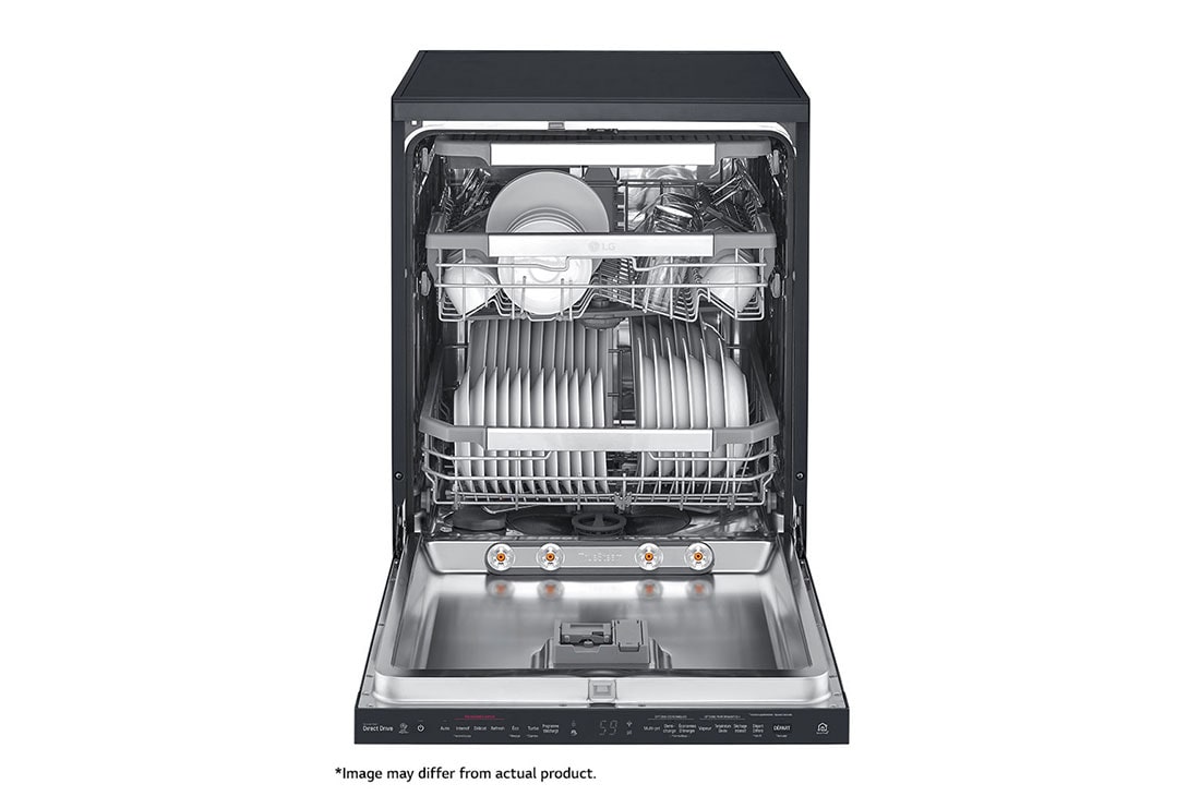 LG Premium Black Dishwasher, QuadWash™, Direct Drive, Front open , DFB325HM, thumbnail 3