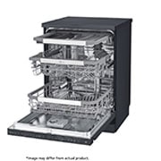 LG Premium Black Dishwasher, QuadWash™ & TrueSteam™, Left side open empty, DFB325HM, thumbnail 6