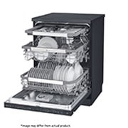 LG Premium Black Dishwasher, QuadWash™ & TrueSteam™, Left side open , DFB325HM, thumbnail 7