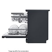 LG Premium Black Dishwasher, QuadWash™ & TrueSteam™, side view 2, DFB325HM, thumbnail 12