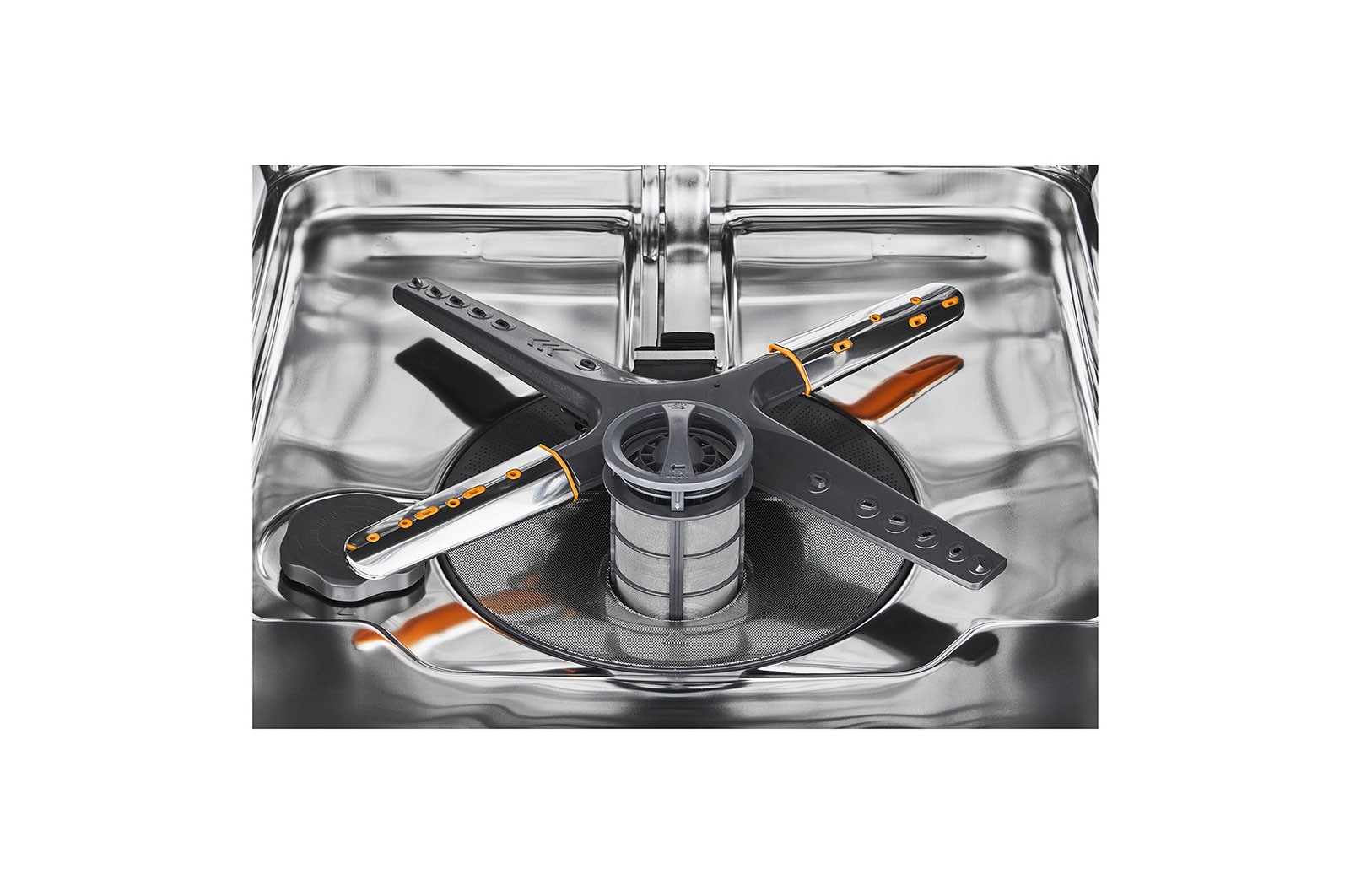 LG Built-in Dishwasher, 14 Placement Settings, TrueSteam™, A view of the four washing arms inside the dishwasher., DBC425TS