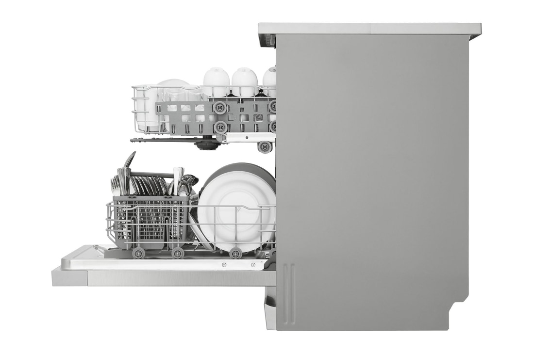 LG  LG QuadWash™ Dishwasher, Inverter Direct Drive, side view shelf on top, DFC612FV, thumbnail 4