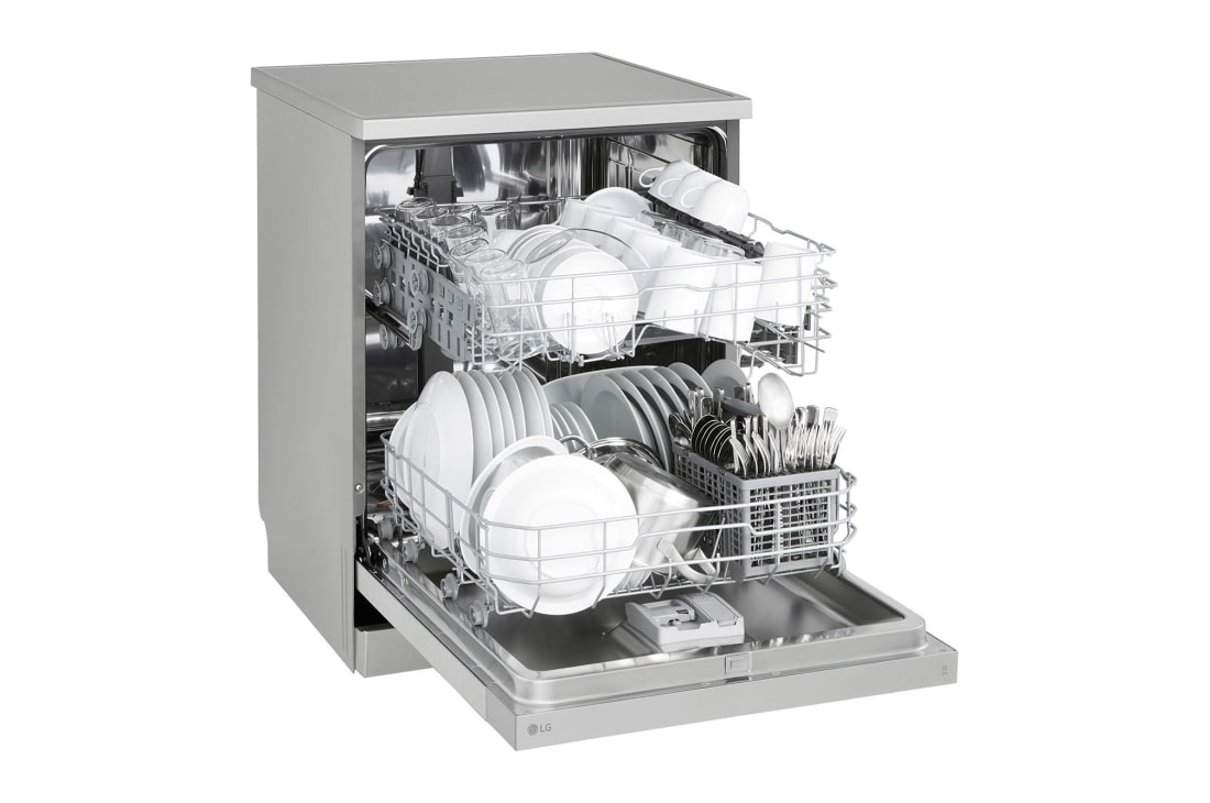 LG  LG QuadWash™ Dishwasher, Inverter Direct Drive, left perspective view with vessels, DFC612FV, thumbnail 7