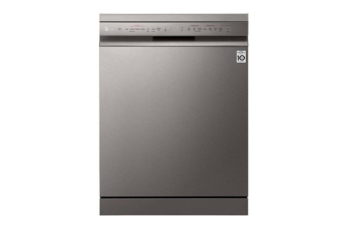 LG New QuadWash Steam Dishwasher, Inverter Direct Drive, Easy Rack plus, Platinum Silver Color