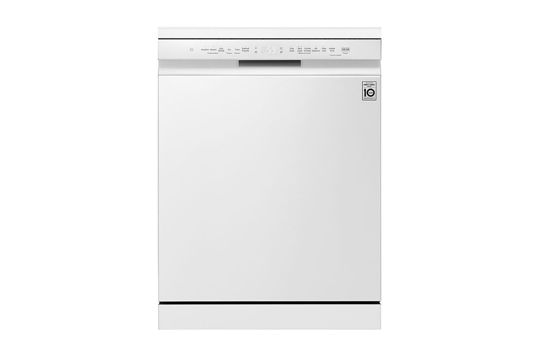 LG 14 Place Setting QuadWash™ Dishwasher, Platinum Silver, Turbo Cycle, Inverter Direct Drive, Front view, DFC513FW
