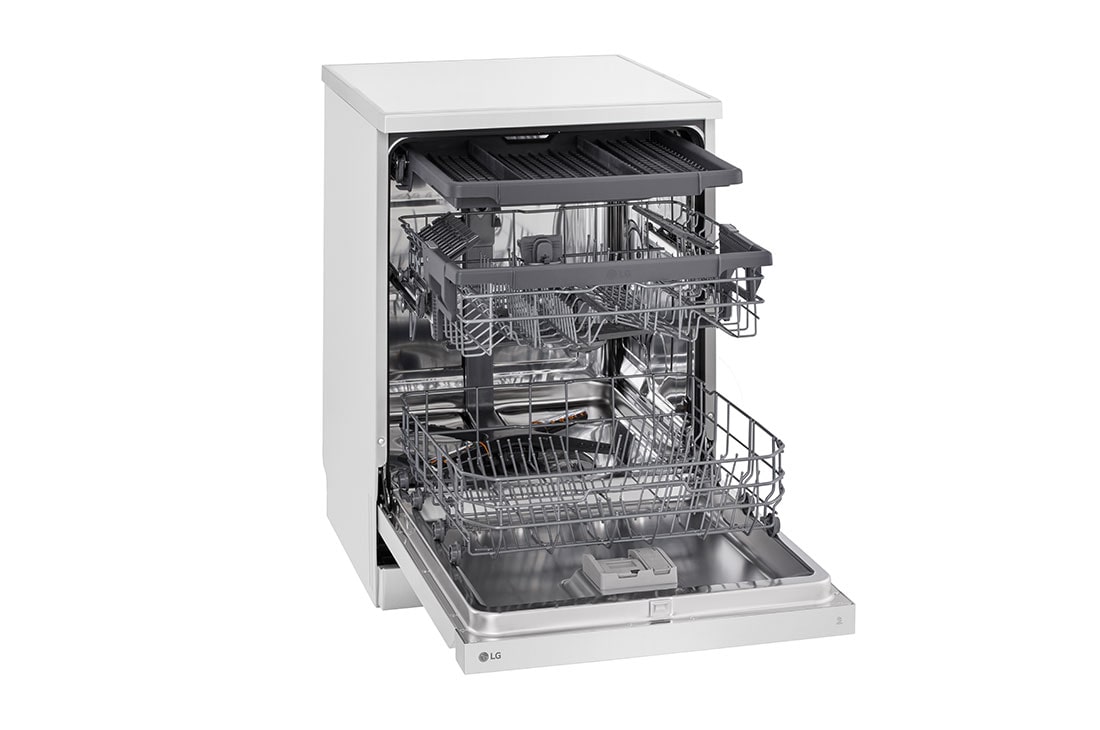 LG 14 Place Setting QuadWash™ Dishwasher, Platinum Silver, Easy Rack Plus, Dual Zone Wash, Turbo Cycle, right side, DFC513FW, thumbnail 8