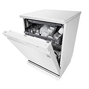 LG 14 Place Setting QuadWash™ Dishwasher, Platinum Silver, Easy Rack Plus, Dual Zone Wash, Turbo Cycle, left side half door opened, DFC513FW, thumbnail 10