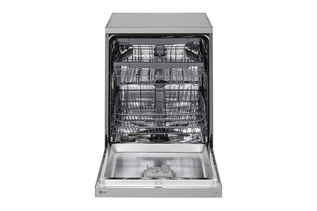 LG 14 Place Setting QuadWash™ Dishwasher, Platinum Silver, Easy Rack Plus, Turbo Cycle, front open, DFC513FV, thumbnail 3